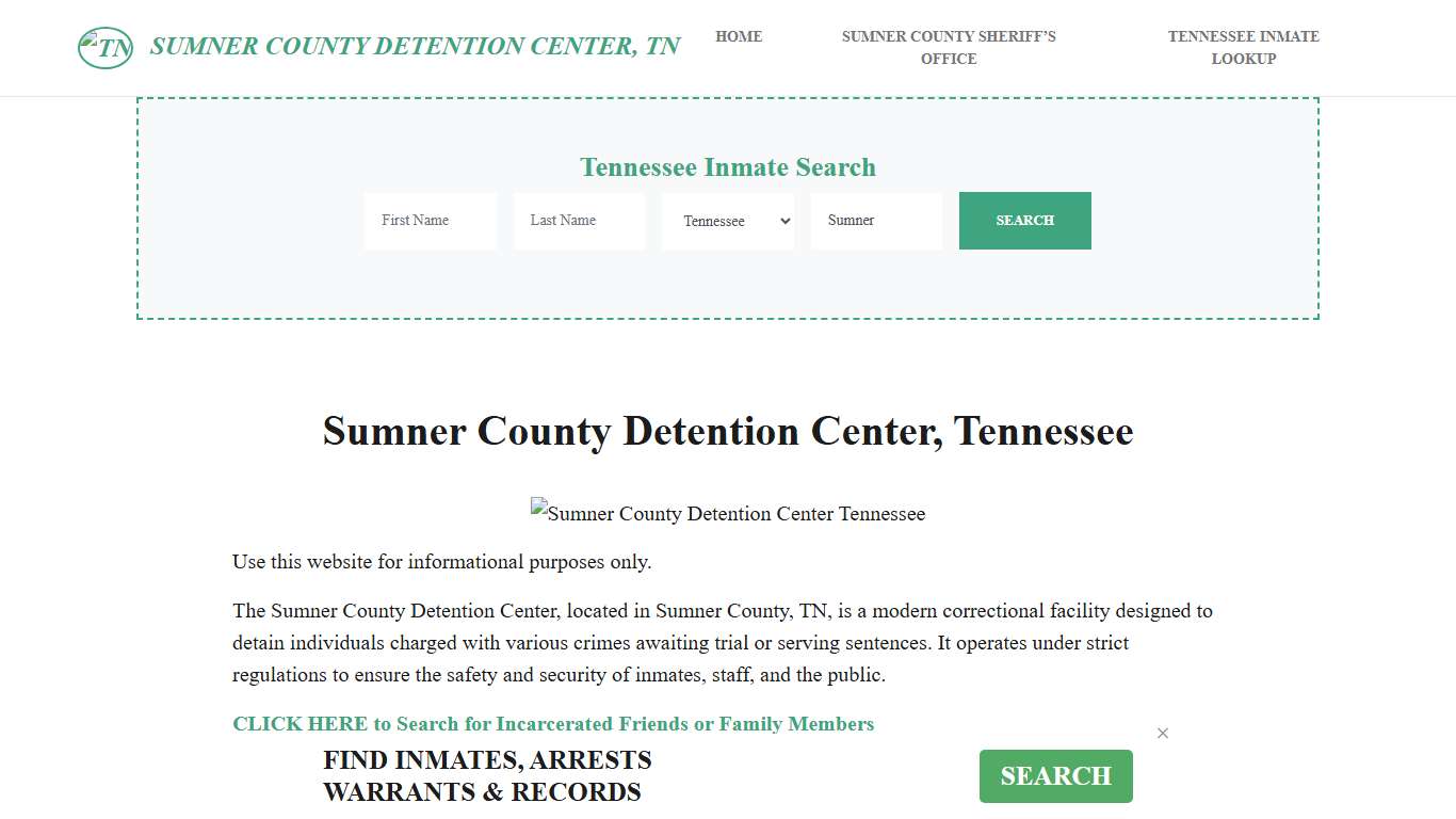 Sumner County Detention Center, TN Inmate Roster, Offender Search